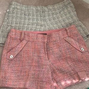 Linen shorts pink and brown both plaid